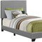 Homeroots 45.75 in. Grey Solid WoodMDF & Foam Twin Size Bed Frame with a Leather Look 333283 - alternate 2